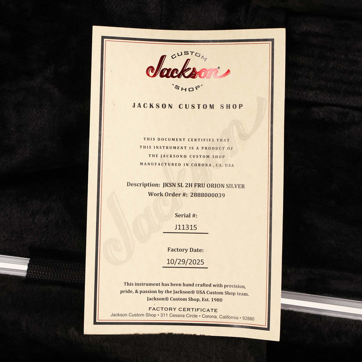 Jackson Custom Shop Solist HH Floyd Rose ORION SILVER