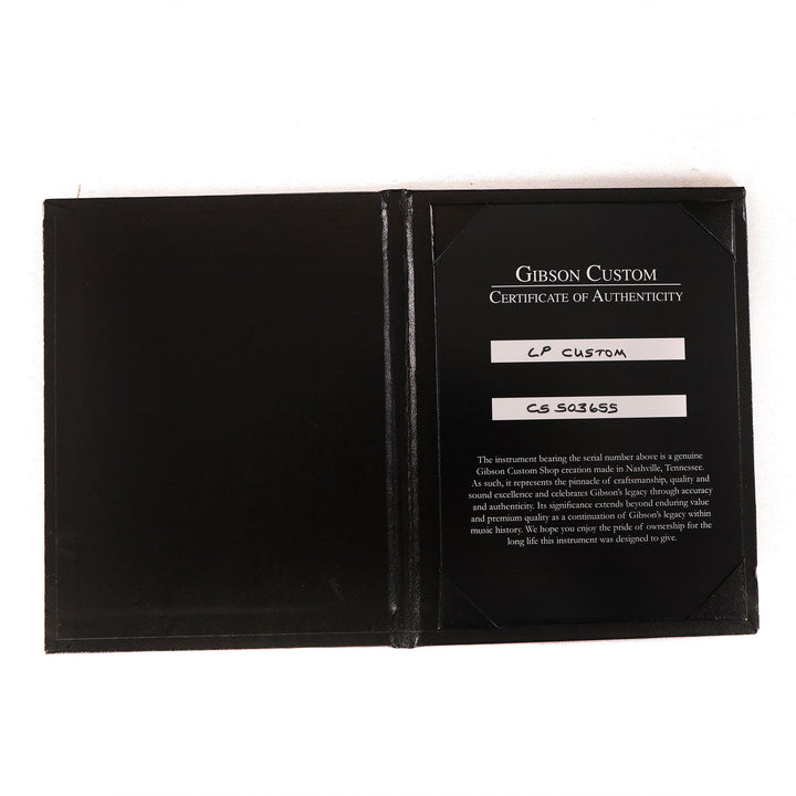 Gibson Custom Shop Les Paul Custom Guitar Made 2 Measure Ebony with Double Classic White Pickups