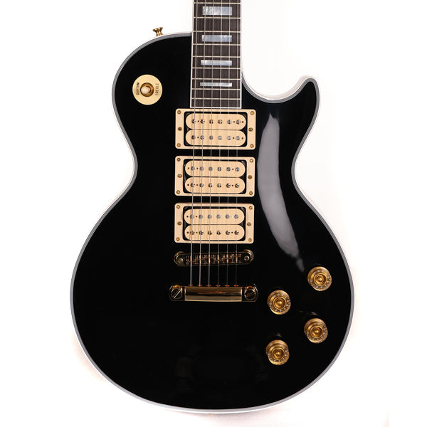 Gibson Custom Shop Les Paul Custom Guitar Made 2 Measure Ebony with Double Classic White Pickups
