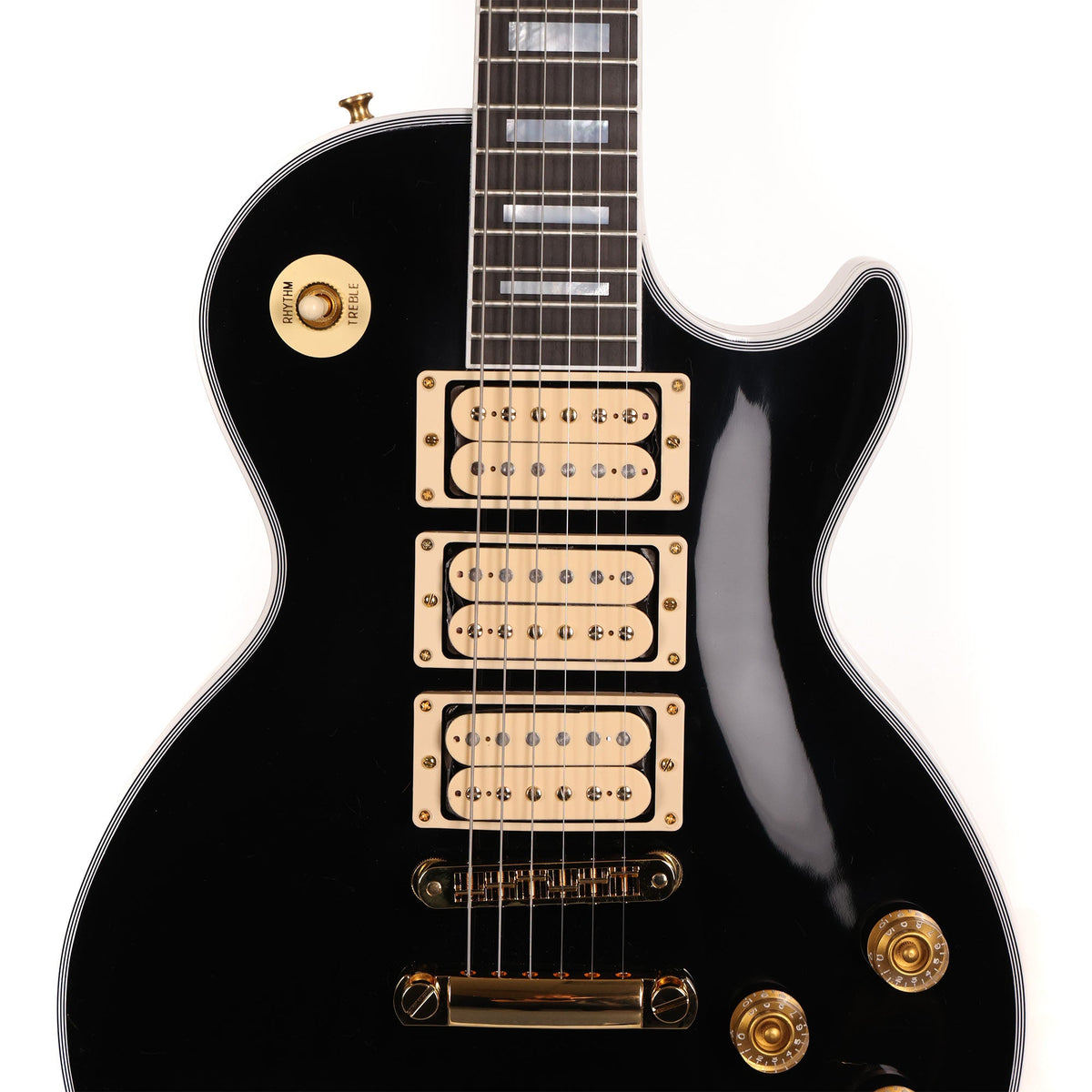 Gibson Custom Shop Les Paul Custom Guitar Made 2 Measure Ebony with Double Classic White Pickups  Used — 4