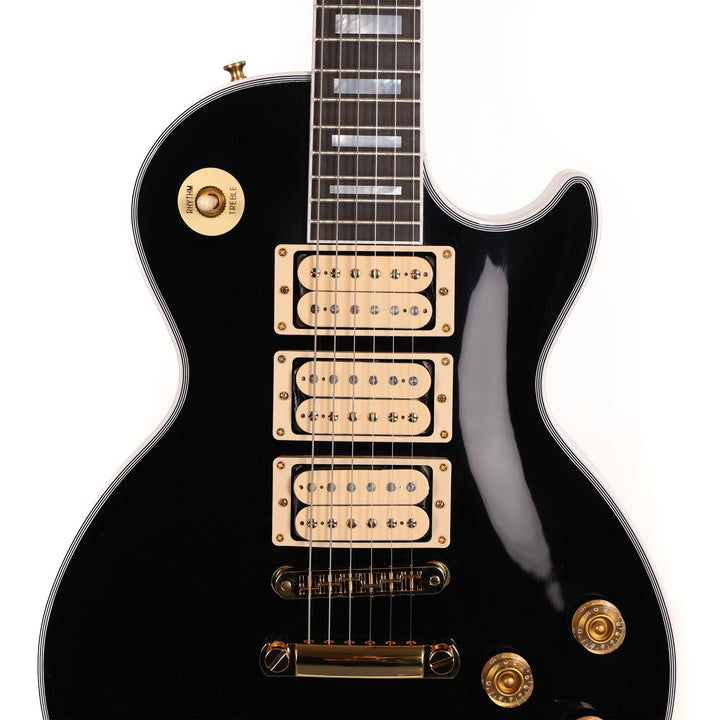 Gibson Custom Shop Les Paul Custom Guitar Made 2 Measure Ebony with Double Classic White Pickups