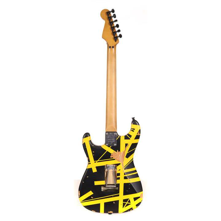 EVH Limited Edition Striped Series Frankenstein Frankie Aged Black and Yellow