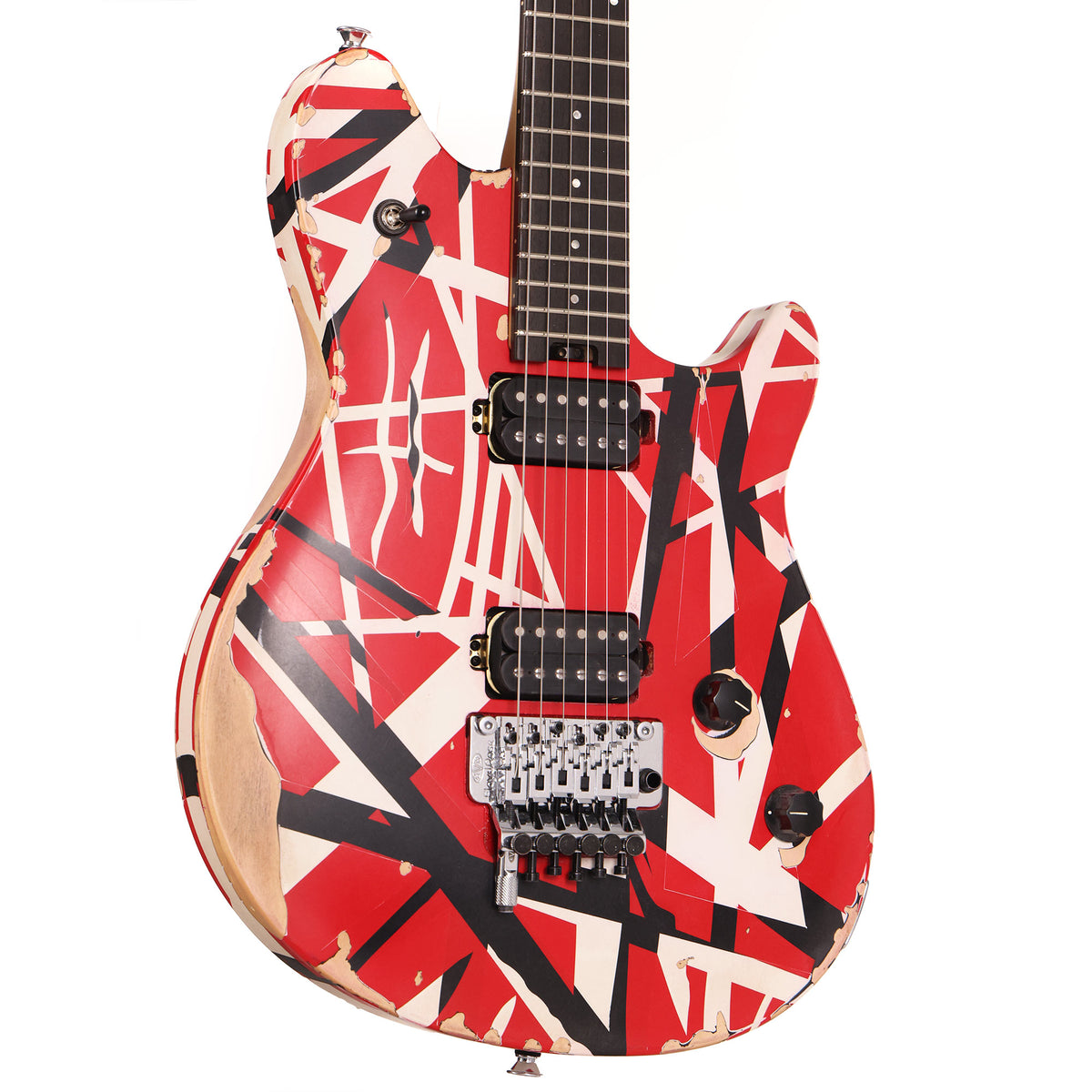 EVH Limited Edition Wolfgang Special Striped Series Red Black and White Aged — 1