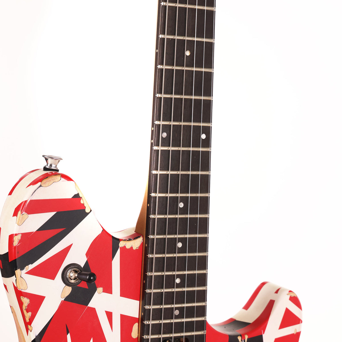 EVH Limited Edition Wolfgang Special Striped Series Red Black and White Aged — 7