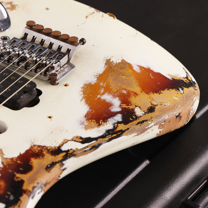 Charvel Custom Shop 'Hot Rod 50s' Guitar Olympic White over Sunburst Relic Masterbuilt Metal Joe