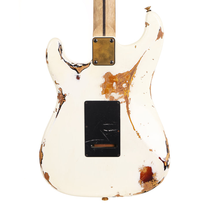 Charvel Custom Shop 'Hot Rod 50s' Guitar Olympic White over Sunburst Relic Masterbuilt Metal Joe