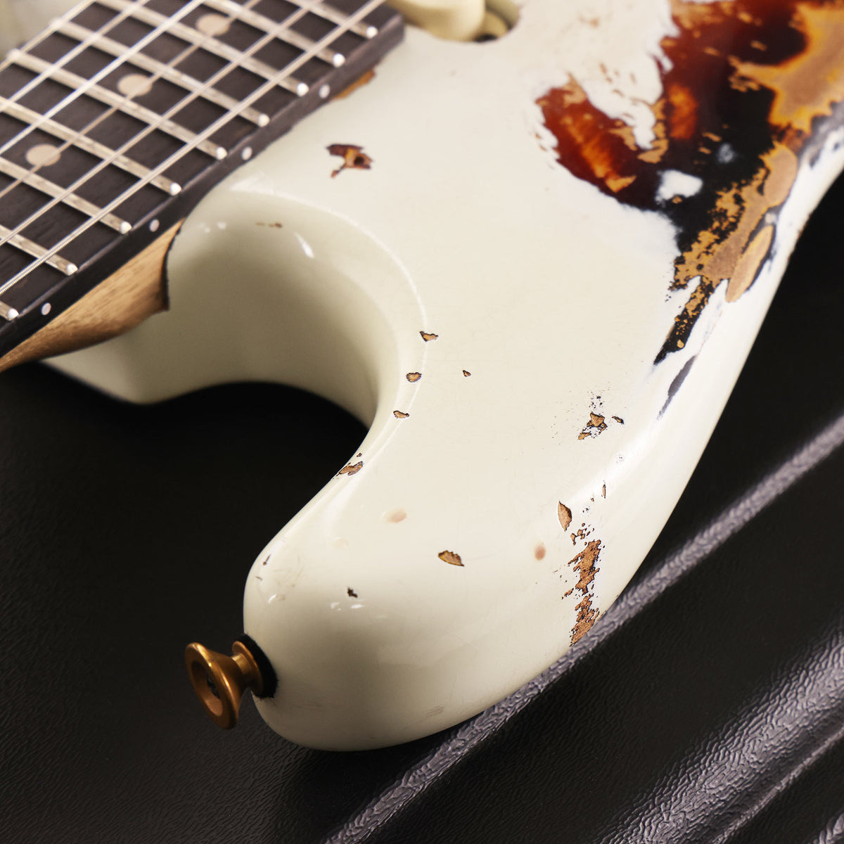 Charvel Custom Shop 'Hot Rod 50s' Guitar Olympic White over Sunburst Relic Masterbuilt Metal Joe — 8