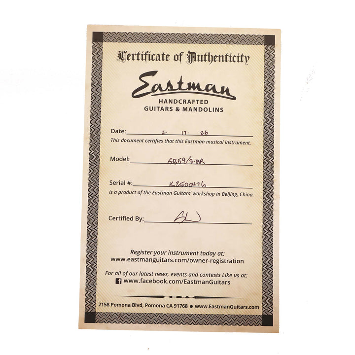 Eastman SB59 Vintage Satin Burgundy Red