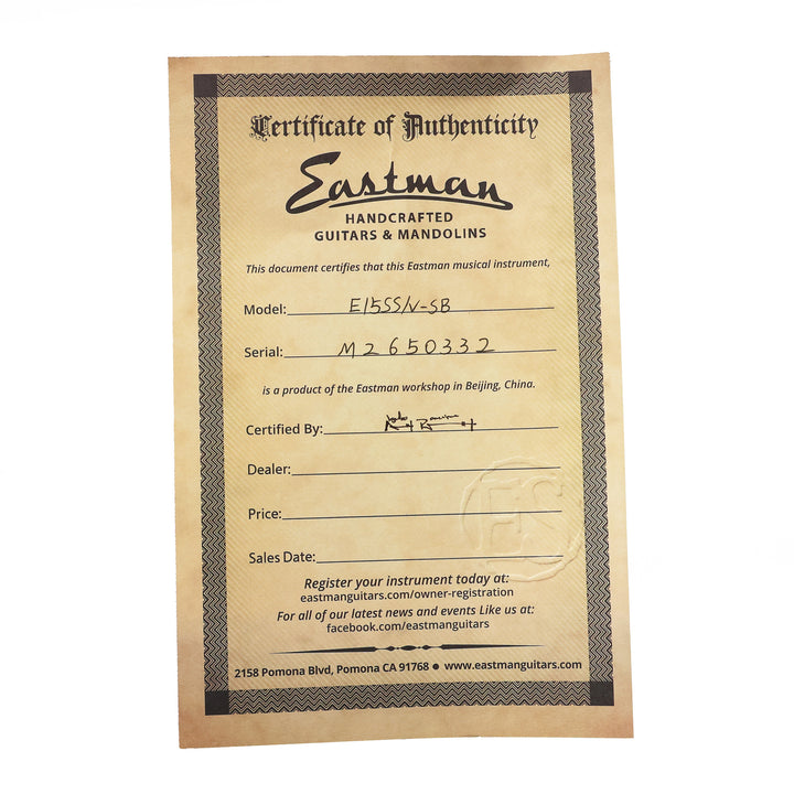 Eastman E15SS/V Dreadnought Acoustic Antique Sunburst