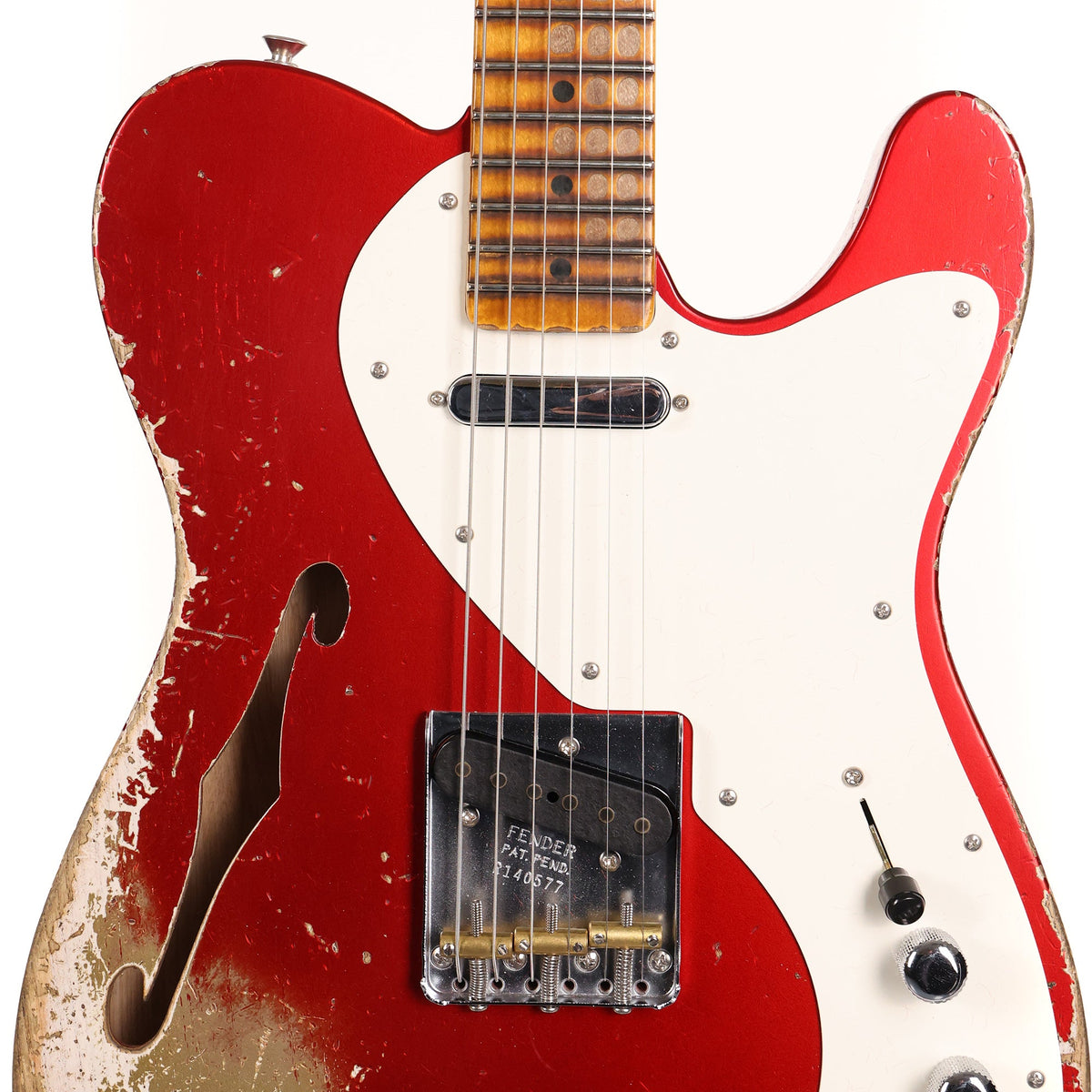 Fender Custom Shop Limited '50s Thinline Telecaster 2026 NAMM Display Aged Candy Apple Red — 4
