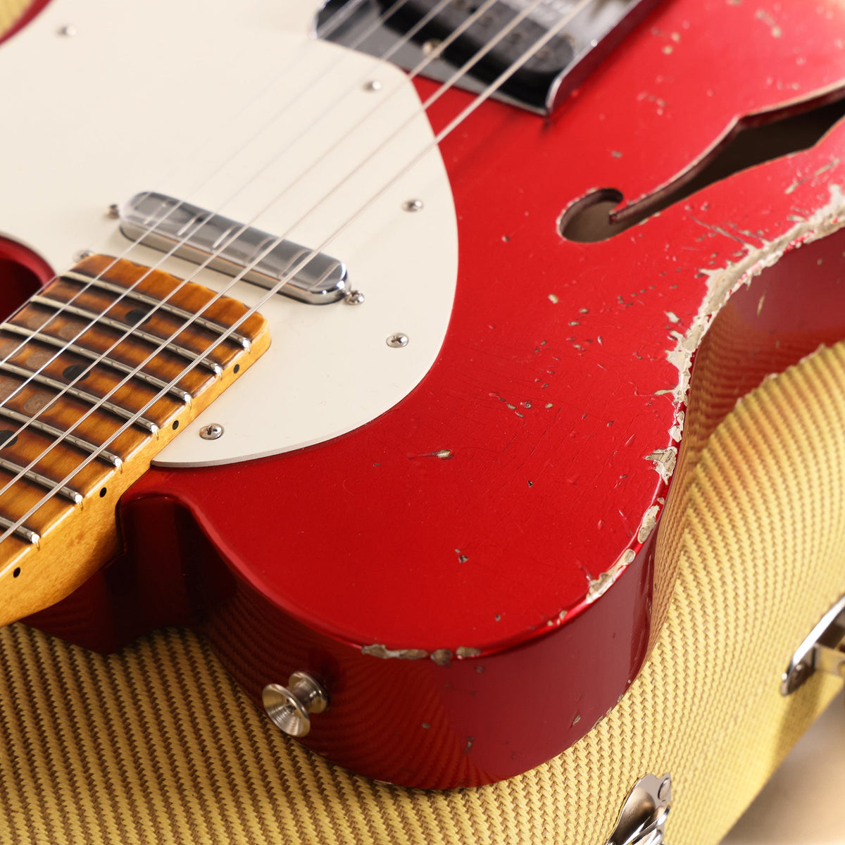 Fender Custom Shop Limited '50s Thinline Telecaster 2026 NAMM Display Aged Candy Apple Red — 6