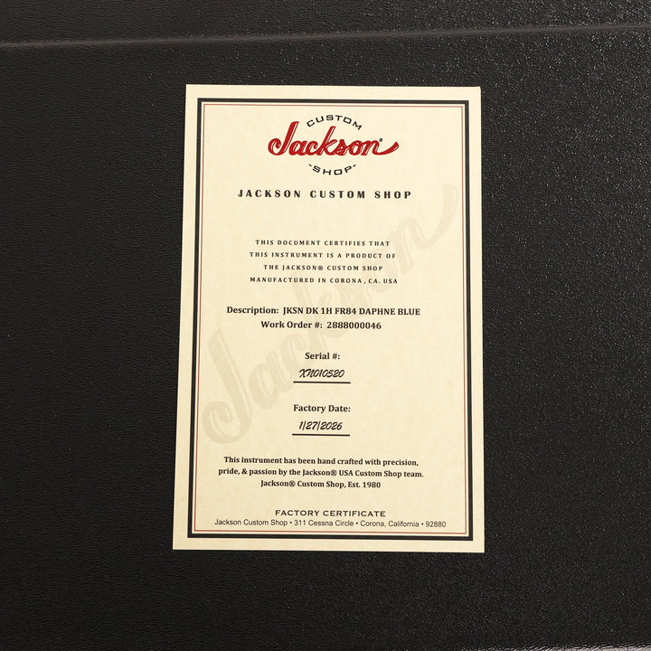 Jackson Custom Shop Dinky 1H Daphne Blue
