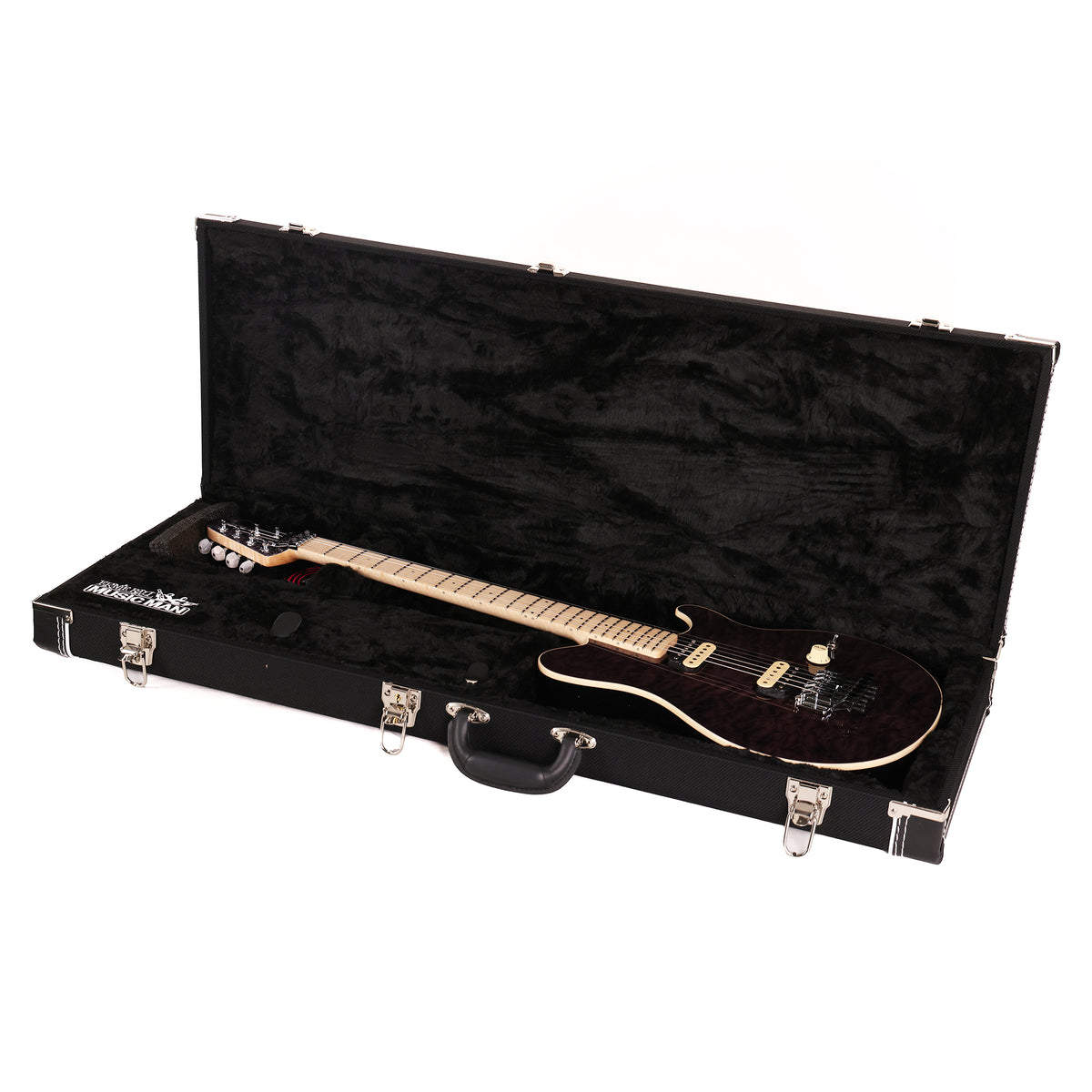Ernie Ball Music Man 30th Anniversary Axis Guitar Translucent Black Quilt Top — 12