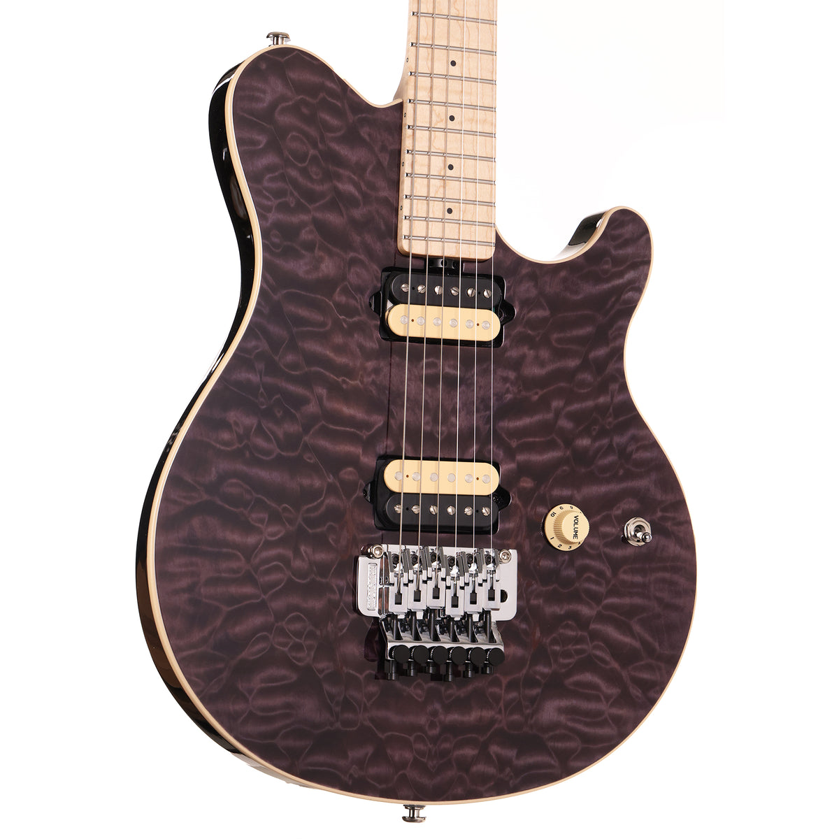 Ernie Ball Music Man 30th Anniversary Axis Guitar Translucent Black Quilt Top — 1