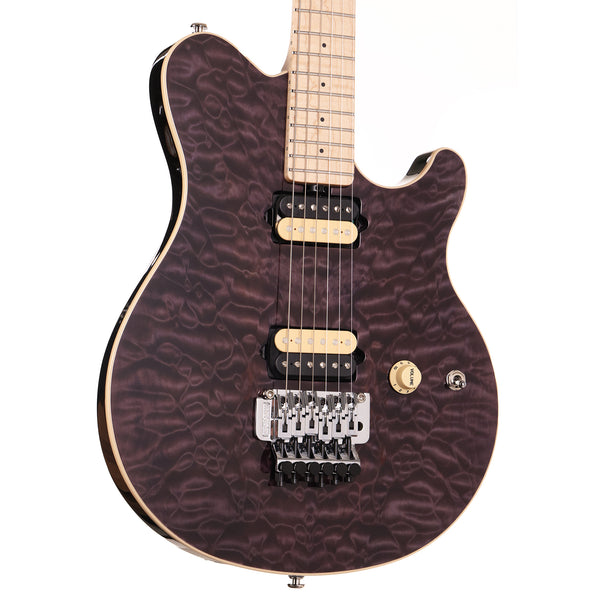 Ernie Ball Music Man 30th Anniversary Axis Guitar Translucent Black Quilt Top