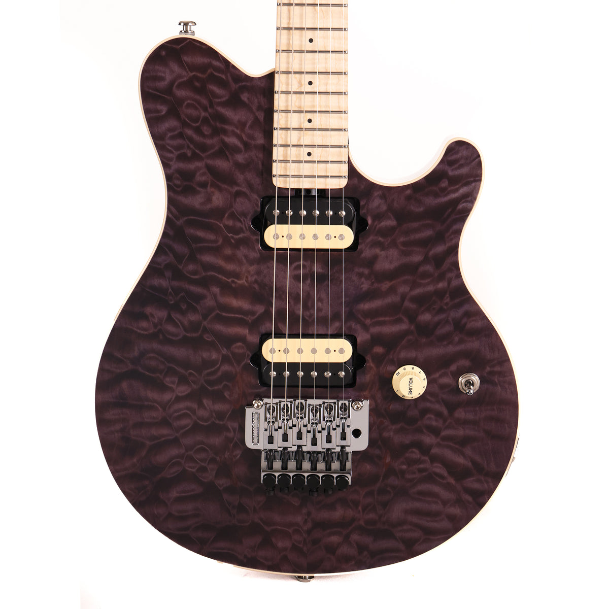 Ernie Ball Music Man 30th Anniversary Axis Guitar Translucent Black Quilt Top — 2