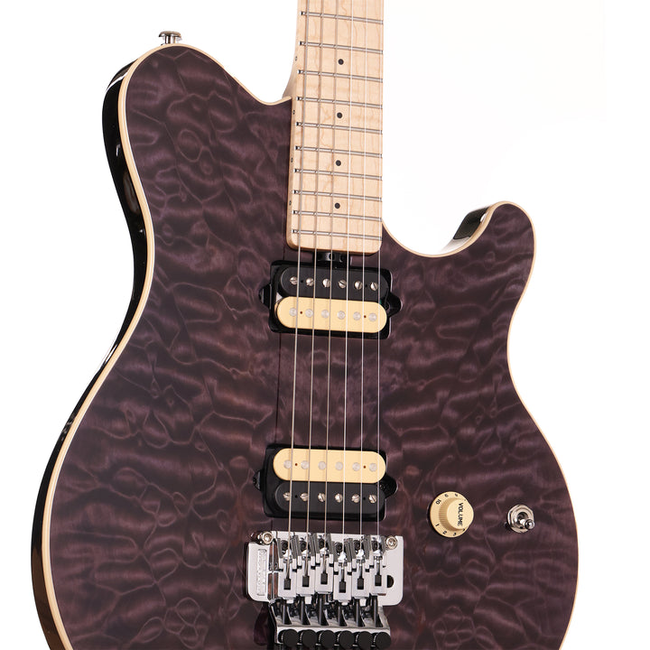 Ernie Ball Music Man 30th Anniversary Axis Guitar Translucent Black Quilt Top