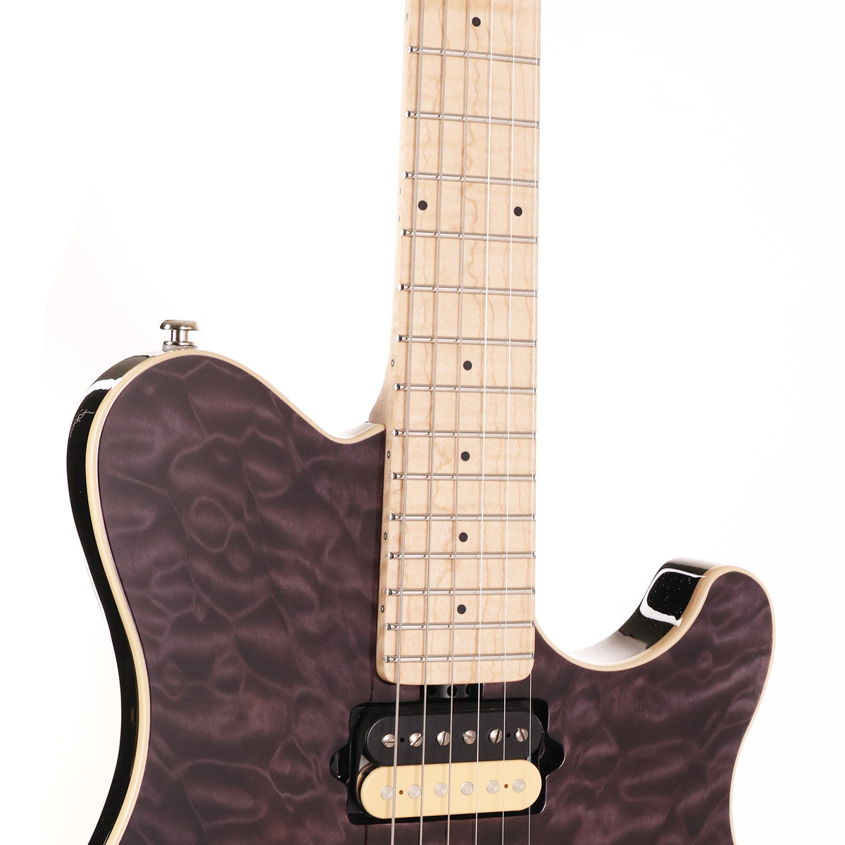 Ernie Ball Music Man 30th Anniversary Axis Guitar Translucent Black Quilt Top — 7