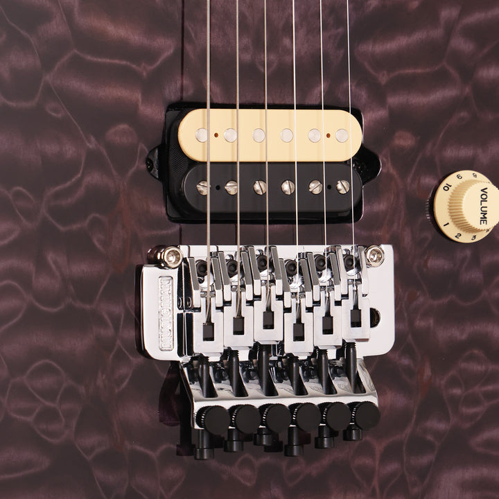 Ernie Ball Music Man 30th Anniversary Axis Guitar Translucent Black Quilt Top