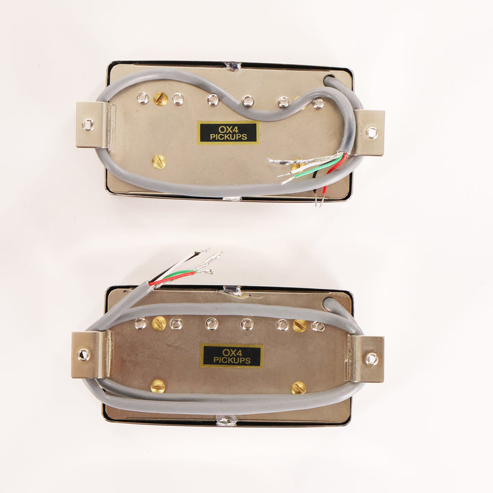 OX4 Low Wind PAF Humbucker Alnico 2 Nickel Cover 4-Conductor Zebra Bobbin