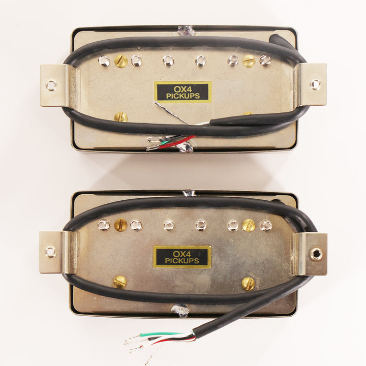 OX4 Low Wind PAF Humbucker Alnico 3 Nickel Cover 4-Conductor Zebra Bobbin