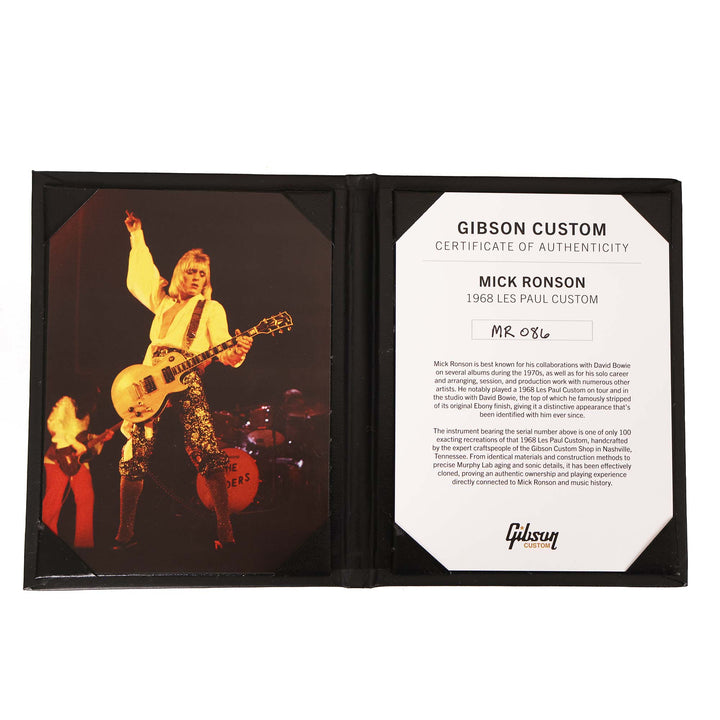 Gibson Custom Shop Mick Ronson 1968 Les Paul Custom Collector's Edition Antique Natural and Ebony