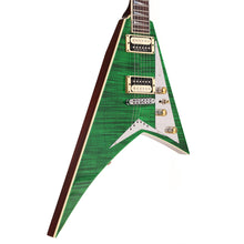 Jackson Custom Shop Rhoads Flame Slabtop Transparent Green