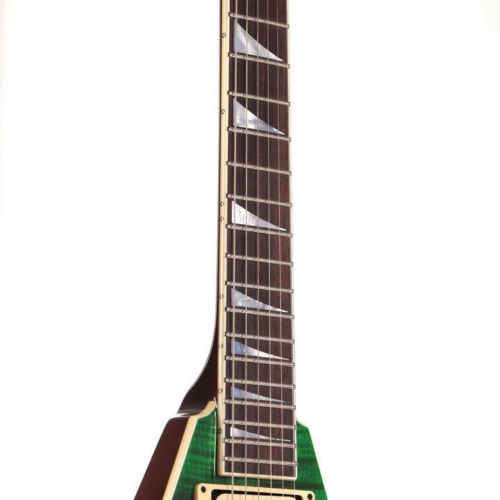 Jackson Custom Shop Rhoads Flame Slabtop Transparent Green