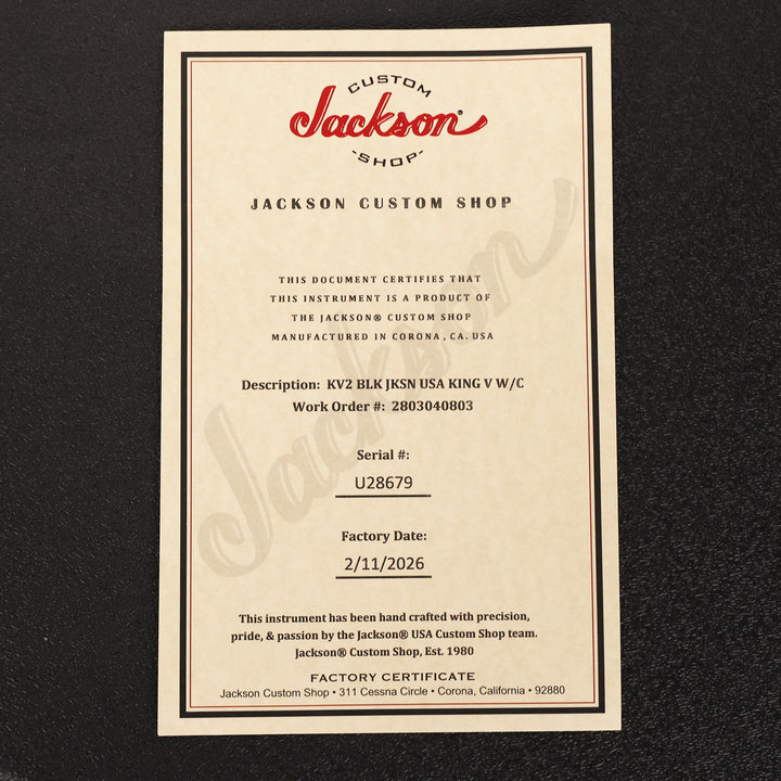 Jackson USA Select KV2 King V Black