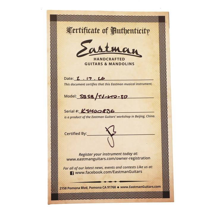 Eastman SB58/TV Limited Edition Guitar Vintage Sunburst