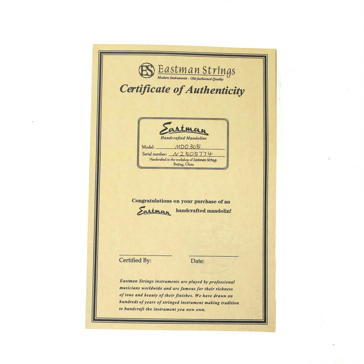 Eastman MDO305 Mandolin Classic Finish