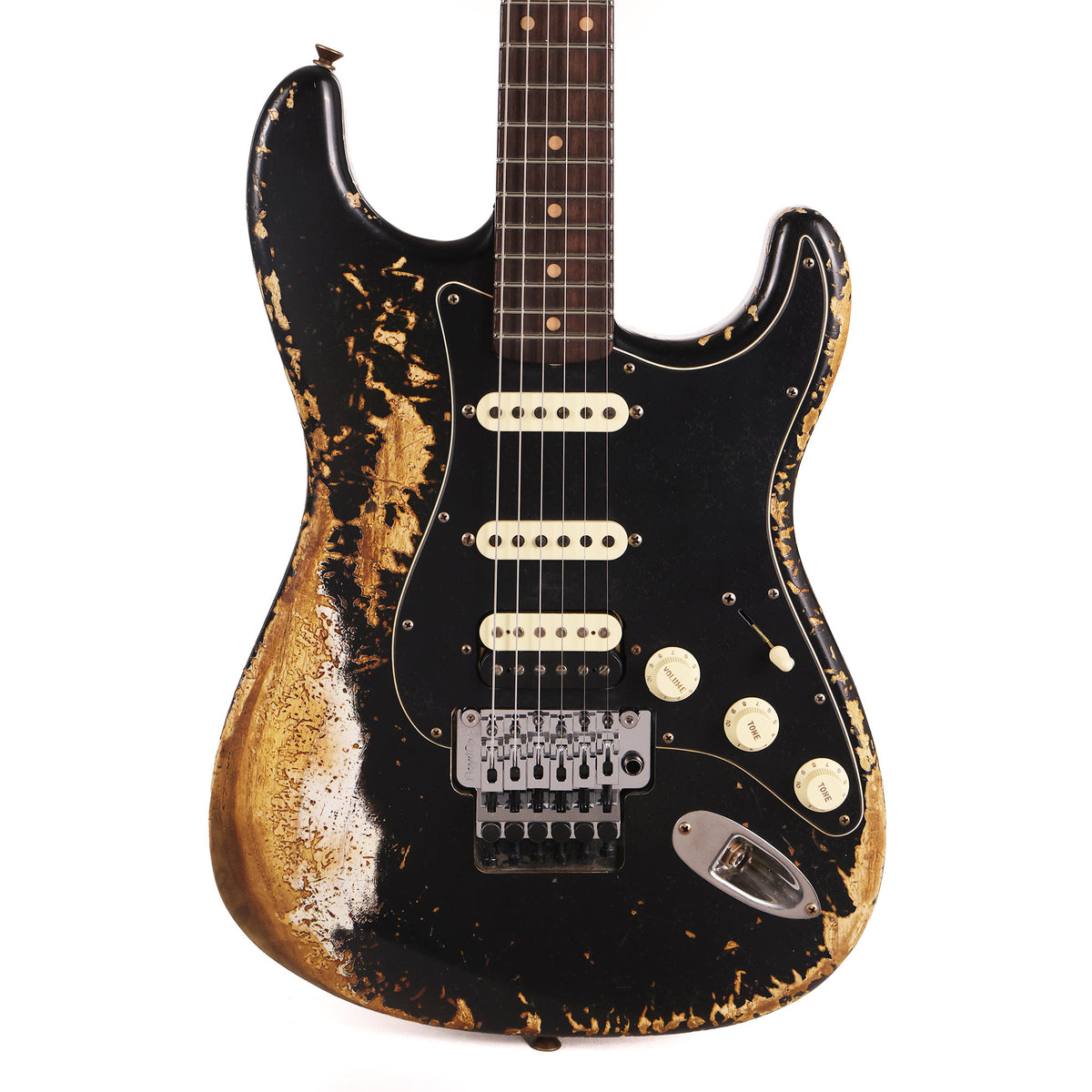 Fender Custom Shop Poblano HSS Stratocaster Floyd Rose Super Heavy Relic Black — 2