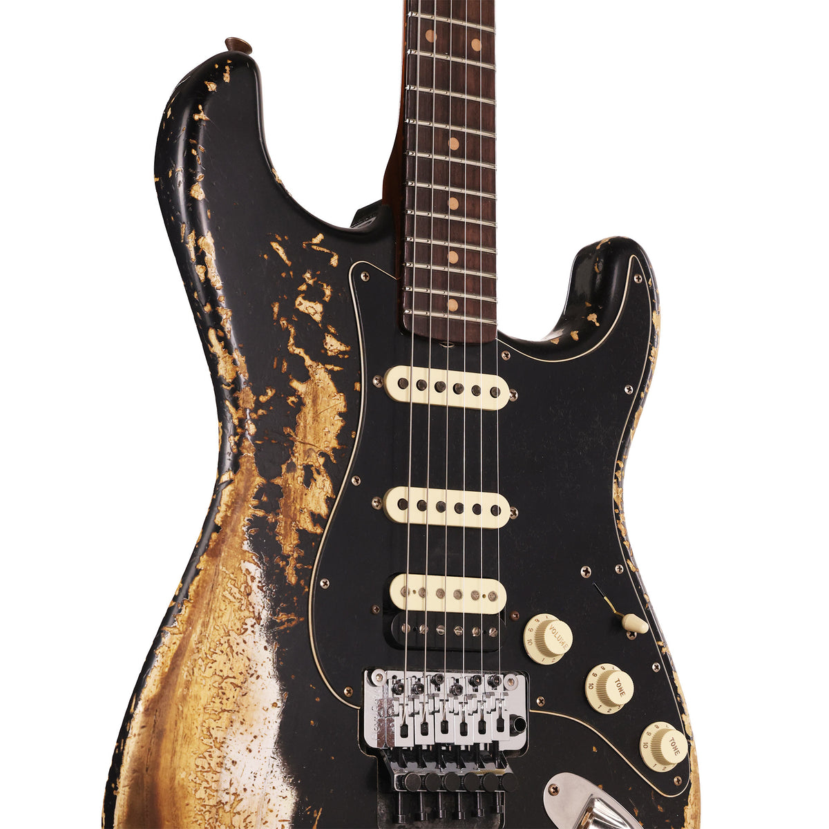 Fender Custom Shop Poblano HSS Stratocaster Floyd Rose Super Heavy Relic Black — 5