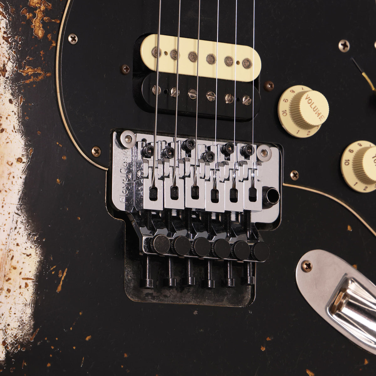 Fender Custom Shop Poblano HSS Stratocaster Floyd Rose Super Heavy Relic Black — 8