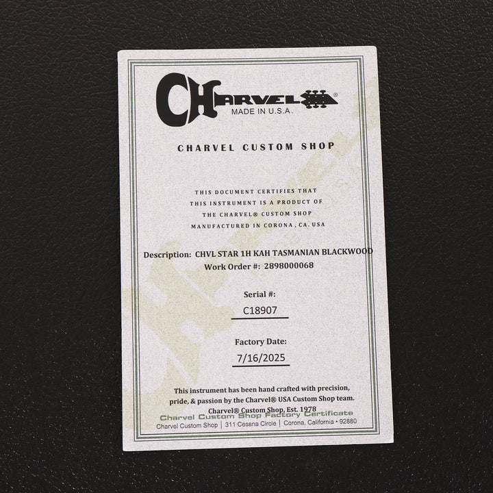 Charvel Custom Shop USA Special Edition Star Tasmanian Blackwood