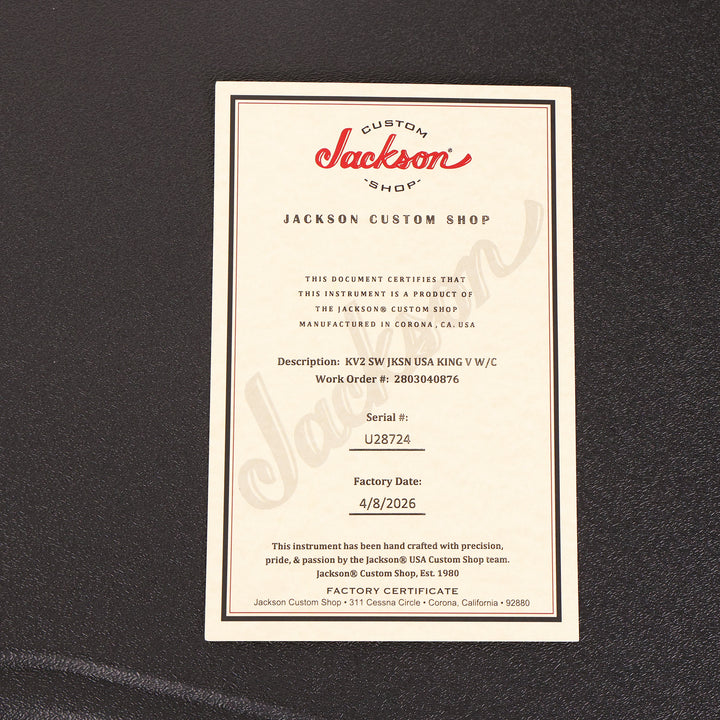 Jackson USA Select King V KV2 Guitar Snow White