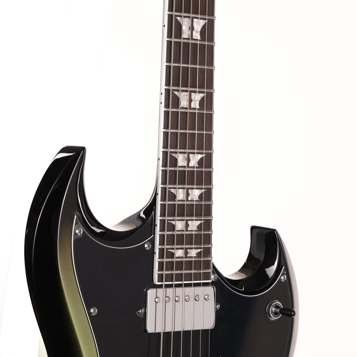 Woodrite Guitars Switchblade HT Guitar Aged Silverburst — 7