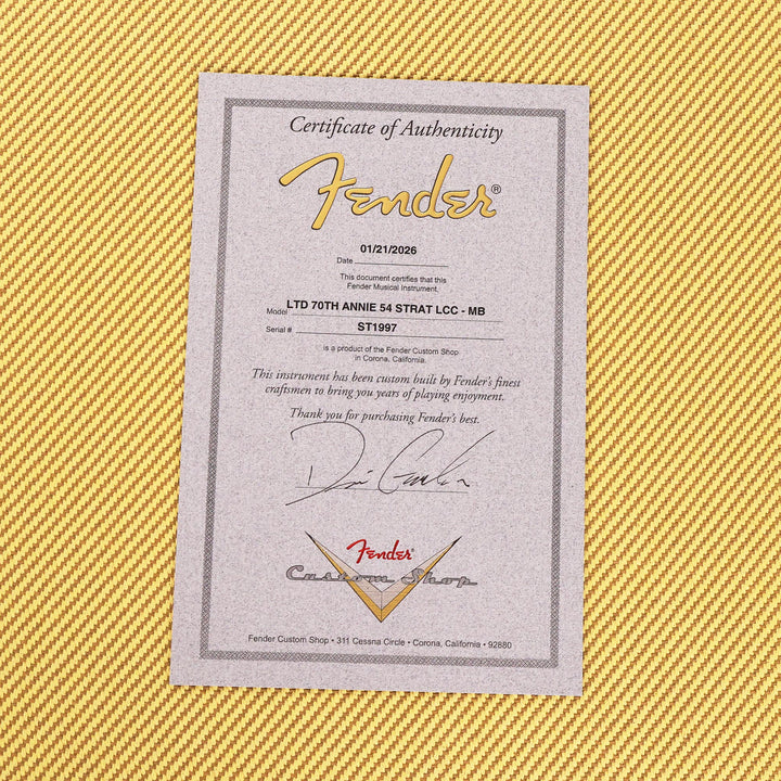 Fender Custom Shop Limited Edition 70th Anniversary '54 Stratocaster Masterbuilt Dennis Galuszka