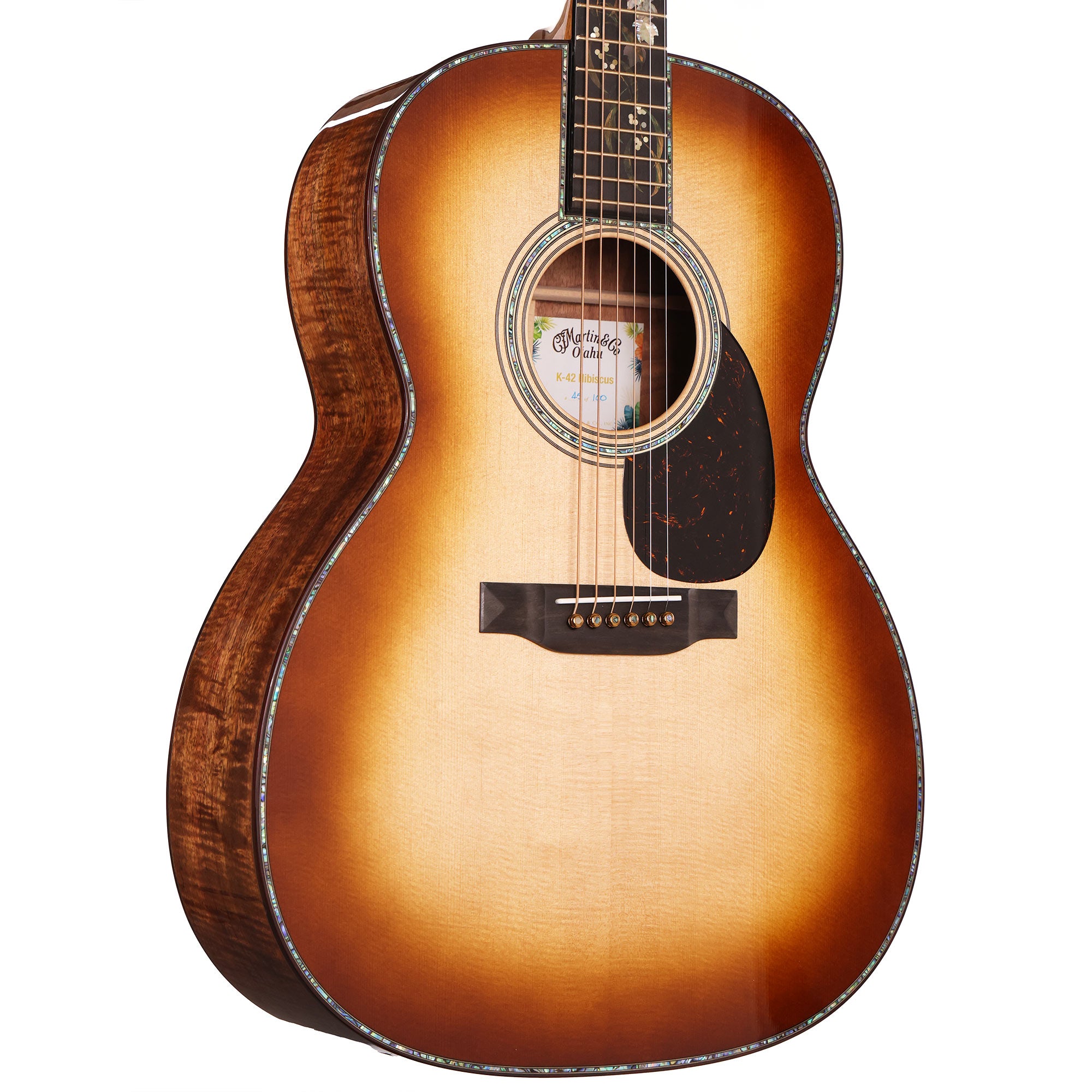 Martin O'ahu K-42 Hibiscus Limited Edition Acoustic Guitar Natural