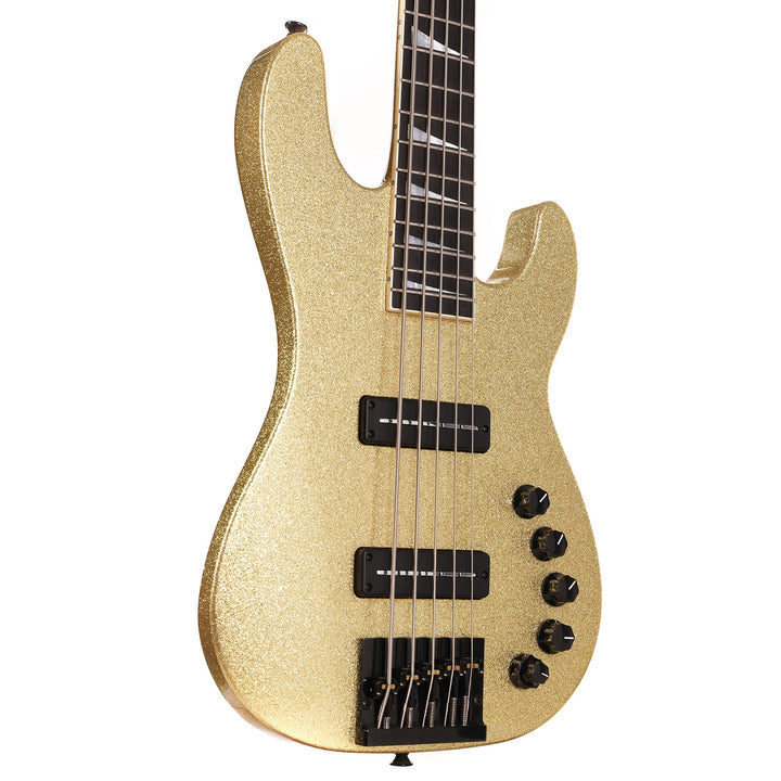 Jackson Custom Shop Bass V Gold Sparkle Masterbuilt Pat Campolattano