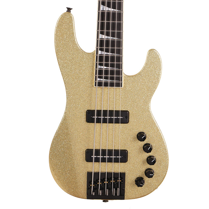 Jackson Custom Shop Bass V Gold Sparkle Masterbuilt Pat Campolattano