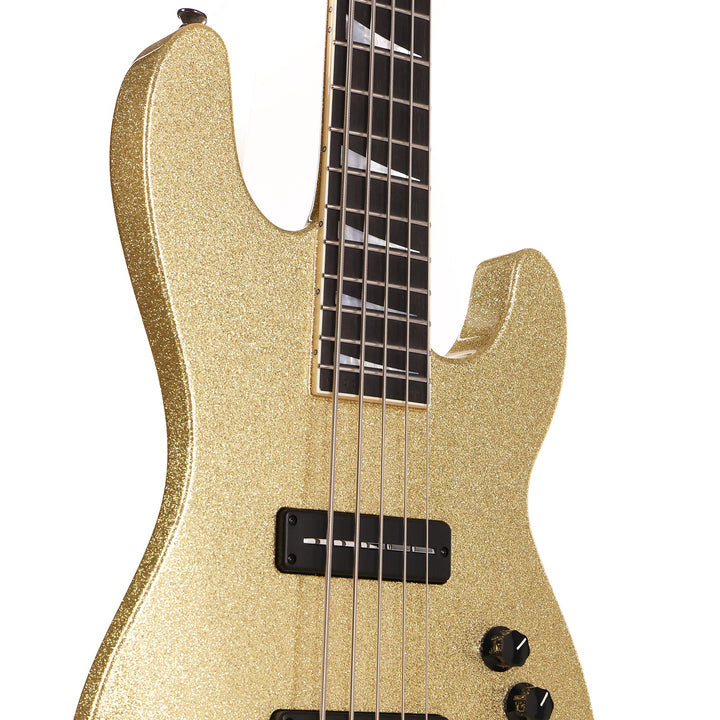 Jackson Custom Shop Bass V Gold Sparkle Masterbuilt Pat Campolattano