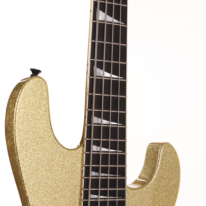 Jackson Custom Shop Bass V Gold Sparkle Masterbuilt Pat Campolattano