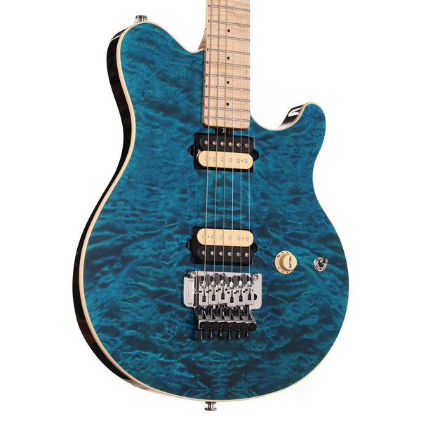 Ernie Ball Music Man 30th Anniversary Axis Translucent Blue Quilt Top