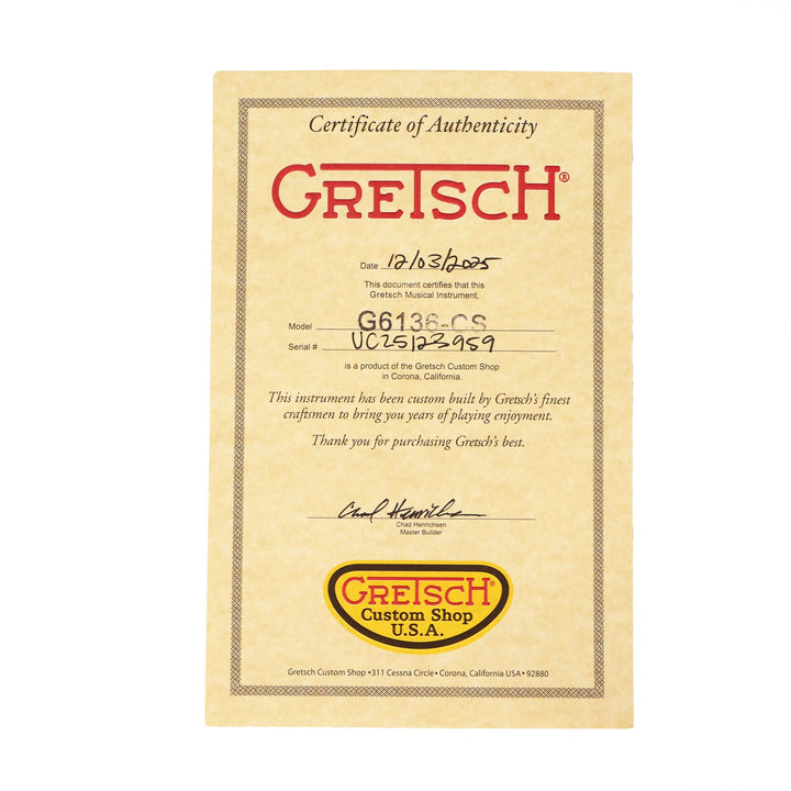 Gretsch Custom Shop 1955 Falcon Masterbuilt Chad Henrichsen Wide Tobacco Burst 2026 VIP Dealer Event