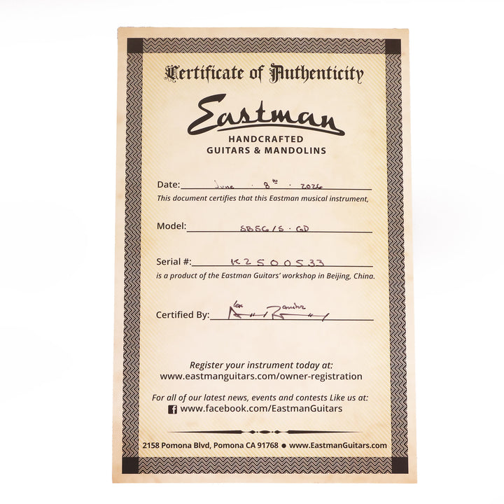 Eastman SB56 Vintage Satin Gold