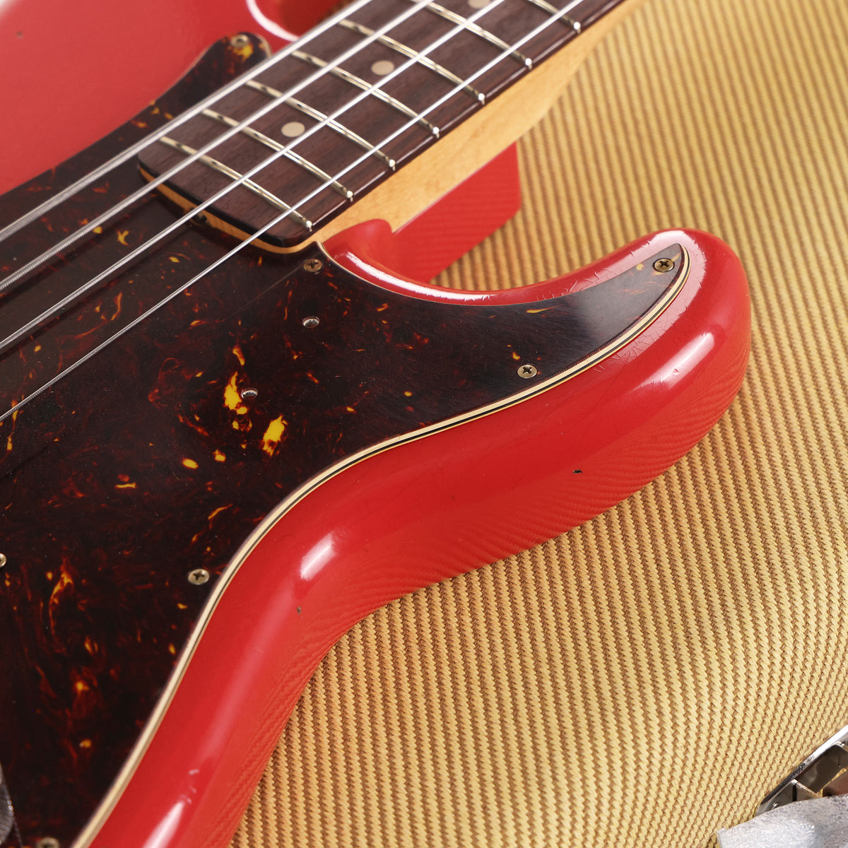 Fender Custom Shop Pino Palladino Signature Precision Bass Relic Fiesta Red over Desert Sand — 11
