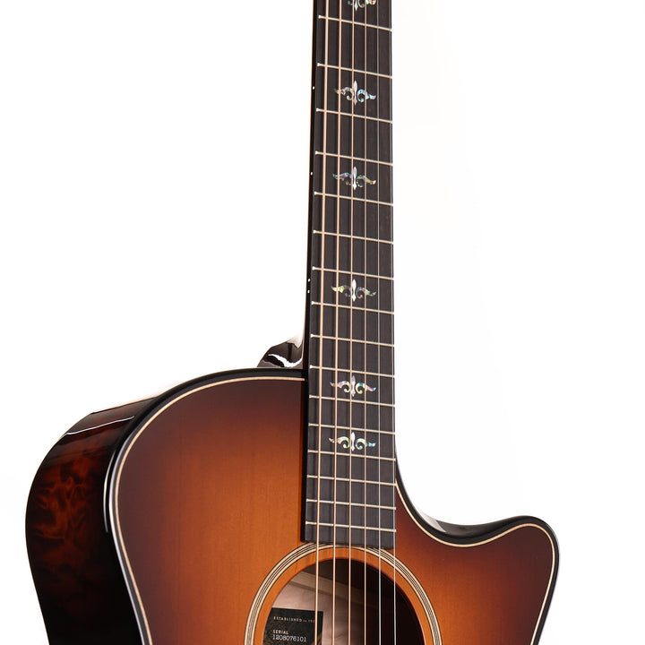 Taylor Custom Shop Builder's Edition Grand Auditorium Music Zoo-Spec Port Orford Cedar AA-Quilt Maple Brushfire Burst