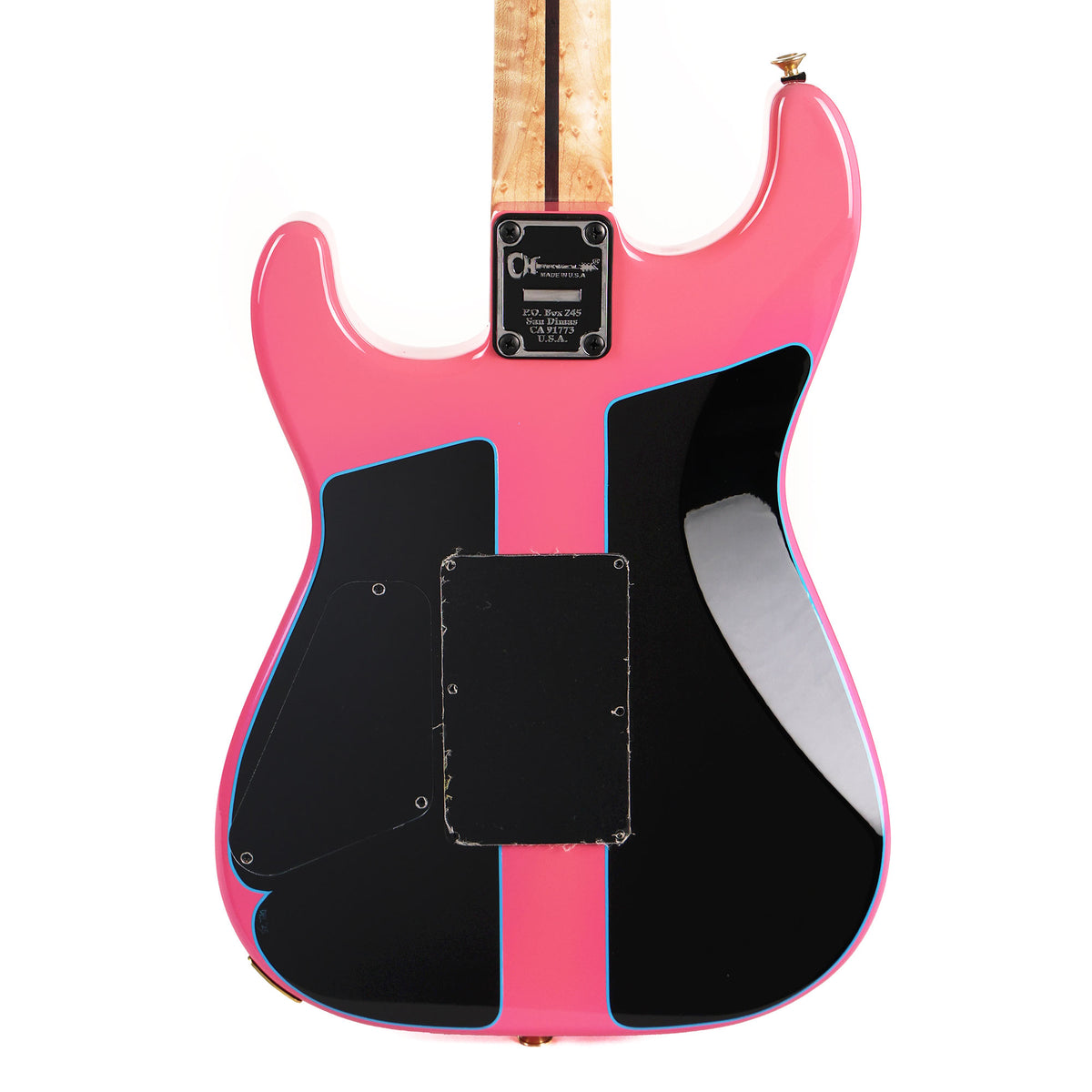 Charvel Custom Shop Graphic San Dimas Masterbuilt Black and Magenta Flames — 6