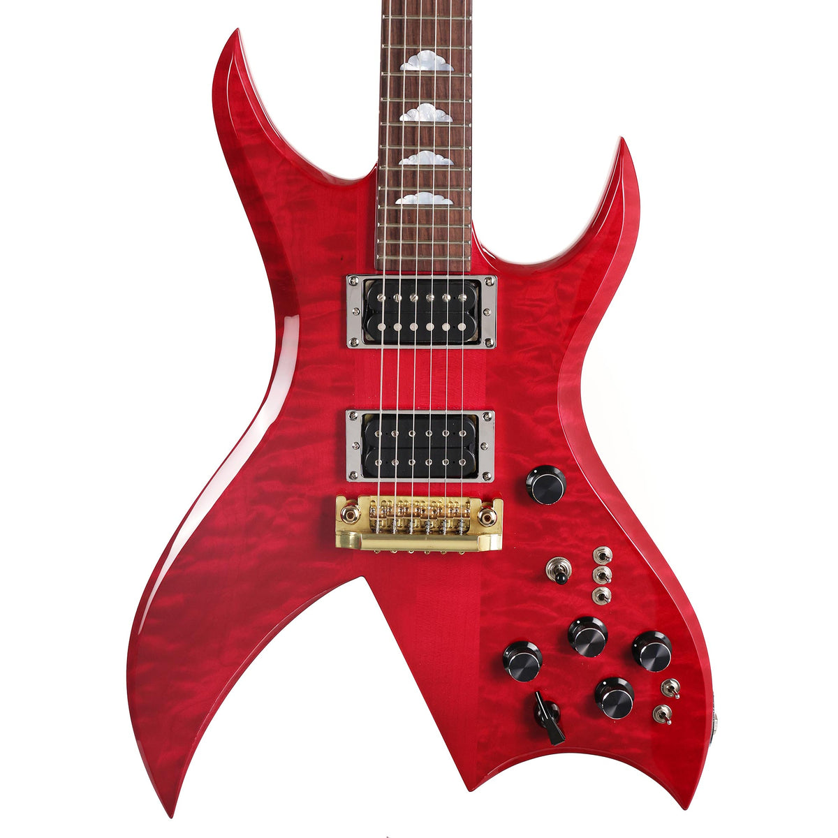 B.C. Rich USA Custom Shop Bich 6-String Quilt Top Cherry Red — 2